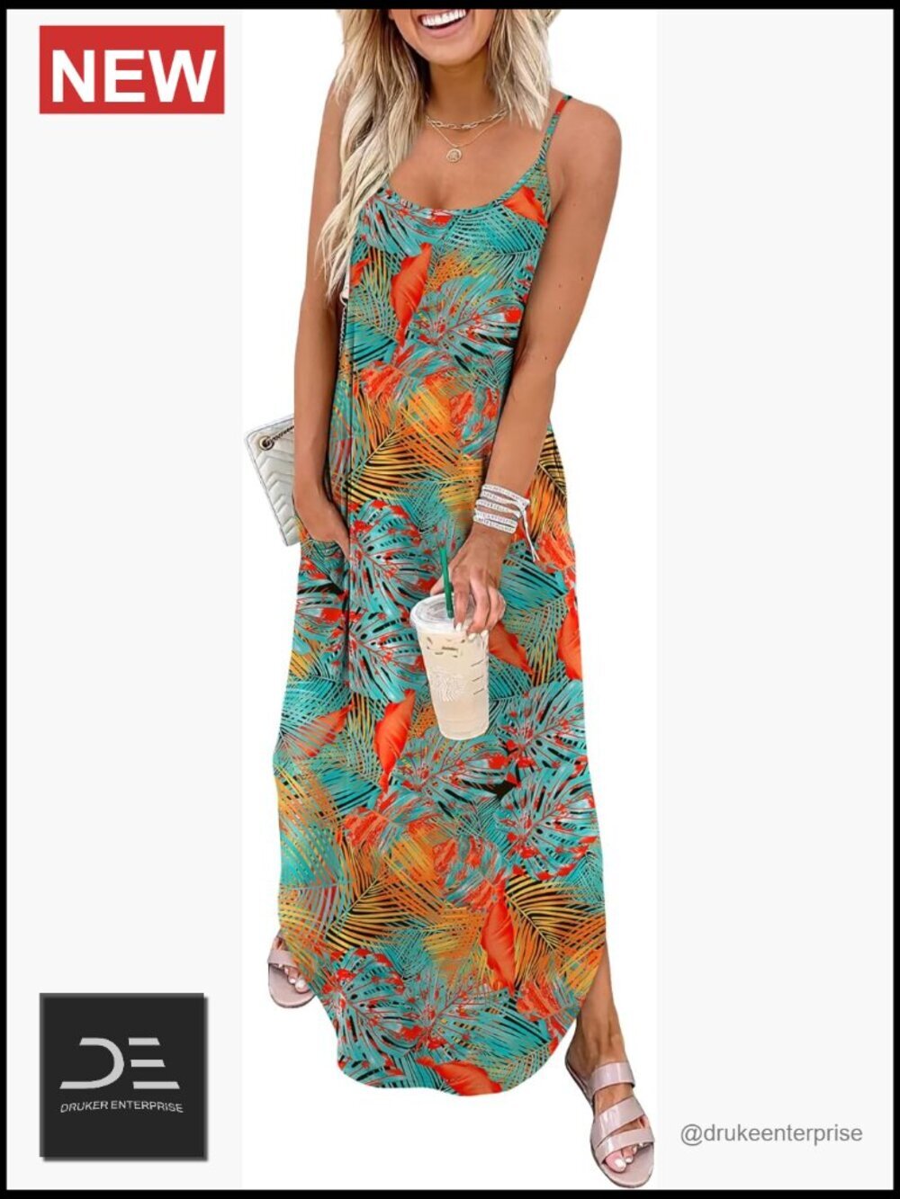 Maxi Dress Spaghetti Strap Casual Summer Vacation Outfit